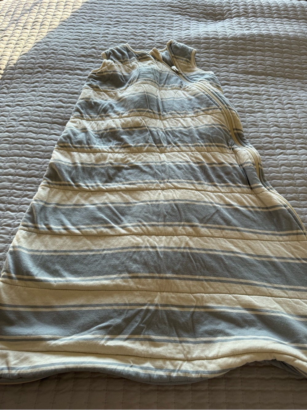 Baby Striped Sleepsack in Light Blue and Cream